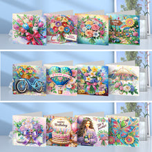 Load image into Gallery viewer, 12pcs Diamond Painting Greeting Cards Handmade Diamond Art Cards for Adults (B)