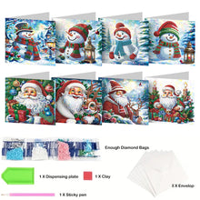 Load image into Gallery viewer, 8pcs Diamond Painting Greeting Cards Handmade Diamond Art Cards for Adults (E)