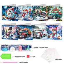 Load image into Gallery viewer, 8pcs Diamond Painting Greeting Cards Handmade Diamond Art Cards for Adults (H)