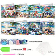 Load image into Gallery viewer, 8pcs Diamond Painting Greeting Cards Handmade Diamond Art Cards for Adults (I)