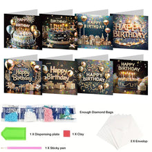 Load image into Gallery viewer, 8pcs Diamond Painting Greeting Cards Handmade Diamond Art Cards for Adults (J)