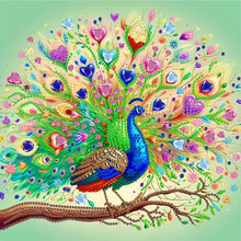 Load image into Gallery viewer, Diamond Painting - Partial Special Shaped - Peacock (30*30CM)