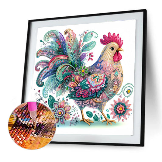 Diamond Painting - Partial Special Shaped - Rooster (30*30CM)
