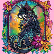 Load image into Gallery viewer, Diamond Painting - Partial Special Shaped - Black Cat (30*30CM)