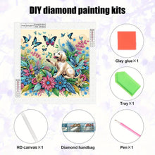 Load image into Gallery viewer, Diamond Painting - Partial Special Shaped - Puppy With Flowers (30*30CM)