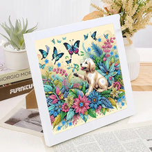 Load image into Gallery viewer, Diamond Painting - Partial Special Shaped - Puppy With Flowers (30*30CM)