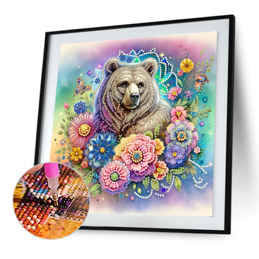 Diamond Painting - Partial Special Shaped - Bear (30*30CM)