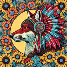 Load image into Gallery viewer, Diamond Painting - Partial Special Shaped - Indian Wolf (30*30CM)