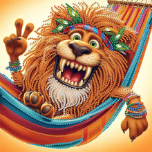 Load image into Gallery viewer, Diamond Painting - Partial Special Shaped - Funny Lion (30*30CM)