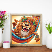 Load image into Gallery viewer, Diamond Painting - Partial Special Shaped - Funny Lion (30*30CM)
