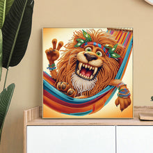 Load image into Gallery viewer, Diamond Painting - Partial Special Shaped - Funny Lion (30*30CM)
