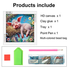 Load image into Gallery viewer, Diamond Painting - Partial Special Shaped - Funny Pink Pig (30*30CM)