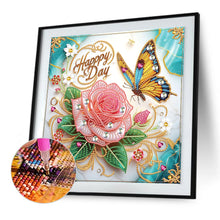 Load image into Gallery viewer, Diamond Painting - Partial Special Shaped - Flowers And Butterflies (30*30CM)
