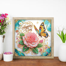 Load image into Gallery viewer, Diamond Painting - Partial Special Shaped - Flowers And Butterflies (30*30CM)