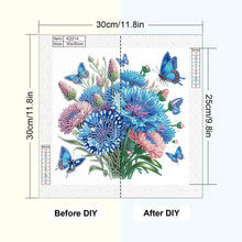 Load image into Gallery viewer, Diamond Painting - Partial Special Shaped - Flowers And Butterflies (30*30CM)