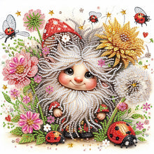 Load image into Gallery viewer, Diamond Painting - Partial Special Shaped - Ladybug Gnome (30*30CM)