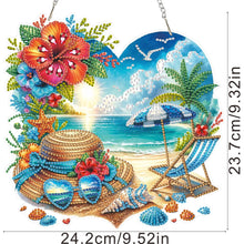 Load image into Gallery viewer, Summer Seaside Love 2D Flat DIY Diamond Art Pendant Window Hanging Art