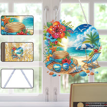 Load image into Gallery viewer, Summer Seaside Love 2D Flat DIY Diamond Art Pendant Window Hanging Art