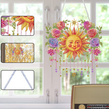 Load image into Gallery viewer, Sun and Flowers 2D Flat DIY Diamond Art Pendant Window Hanging Art for Home