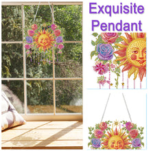 Load image into Gallery viewer, Sun and Flowers 2D Flat DIY Diamond Art Pendant Window Hanging Art for Home