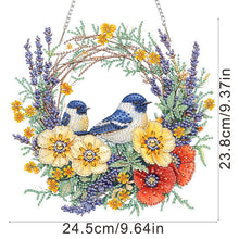 Load image into Gallery viewer, Flowers Birds 2D Flat DIY Diamond Art Pendant Window Hanging Art for Home Decor