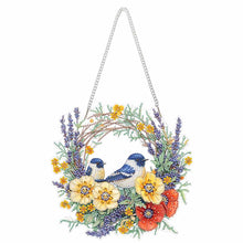 Load image into Gallery viewer, Flowers Birds 2D Flat DIY Diamond Art Pendant Window Hanging Art for Home Decor