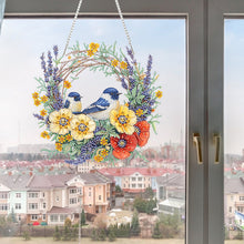 Load image into Gallery viewer, Flowers Birds 2D Flat DIY Diamond Art Pendant Window Hanging Art for Home Decor