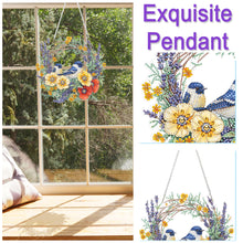 Load image into Gallery viewer, Flowers Birds 2D Flat DIY Diamond Art Pendant Window Hanging Art for Home Decor