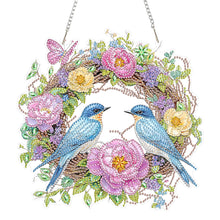 Load image into Gallery viewer, Flowers Birds 2D Flat DIY Diamond Art Pendant Window Hanging Art for Home Decor