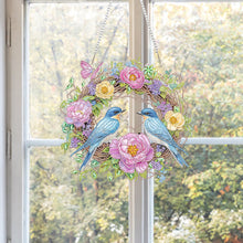 Load image into Gallery viewer, Flowers Birds 2D Flat DIY Diamond Art Pendant Window Hanging Art for Home Decor