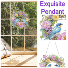 Load image into Gallery viewer, Flowers Birds 2D Flat DIY Diamond Art Pendant Window Hanging Art for Home Decor