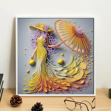 Load image into Gallery viewer, Diamond Painting - Partial Special Shaped - Elegant Umbrella Beauty (30*30CM)