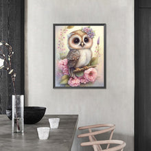 Load image into Gallery viewer, AB Diamond Painting - Full Round - Owl On Flower Branch (40*50CM)