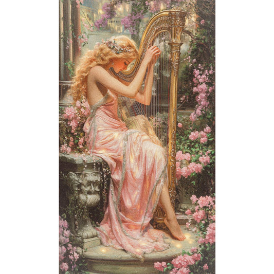 AB Diamond Painting - Full Round - Blonde Playing Harp (40*70CM)