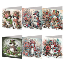 Load image into Gallery viewer, 6PCS DIY Snowman Diamond Art Greeting Cards Congratulations Cards & Gifts