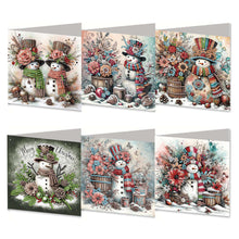 Load image into Gallery viewer, 6PCS DIY Snowman Diamond Art Greeting Cards Congratulations Cards & Gifts