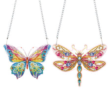 Load image into Gallery viewer, 2pcs 2D Flat DIY Diamond Art Pendant Diamond Painting Set (Butterfly DragonflyA)