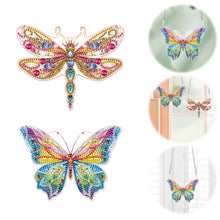 Load image into Gallery viewer, 2pcs 2D Flat DIY Diamond Art Pendant Diamond Painting Set (Butterfly DragonflyA)
