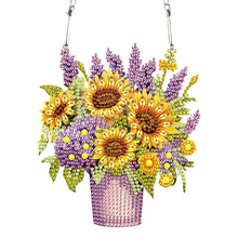 Load image into Gallery viewer, 2pcs 2D Flat DIY Diamond Art Pendant Diamond Painting Set (Lavender Sunflower)