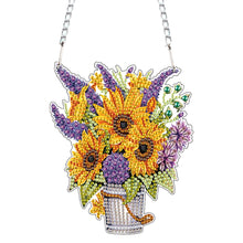 Load image into Gallery viewer, 2pcs 2D Flat DIY Diamond Art Pendant Diamond Painting Set (Lavender Sunflower)