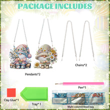 Load image into Gallery viewer, 2pcs 2D Flat DIY Diamond Art Pendant Diamond Painting Set (Daisy Gnome)