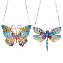Load image into Gallery viewer, 2pcs 2D Flat DIY Diamond Art Pendant Diamond Painting Set (Butterfly DragonflyB)