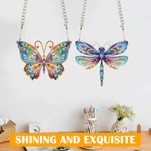 Load image into Gallery viewer, 2pcs 2D Flat DIY Diamond Art Pendant Diamond Painting Set (Butterfly DragonflyB)