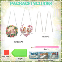 Load image into Gallery viewer, 2pcs 2D Flat DIY Diamond Art Pendant Diamond Painting Set Wall Decor (Two Birds)