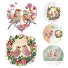 Load image into Gallery viewer, 2pcs 2D Flat DIY Diamond Art Pendant Diamond Painting Set Wall Decor (Two Birds)