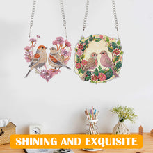 Load image into Gallery viewer, 2pcs 2D Flat DIY Diamond Art Pendant Diamond Painting Set Wall Decor (Two Birds)
