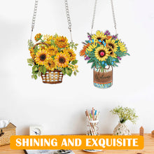 Load image into Gallery viewer, 2pcs 2D Flat DIY Diamond Art Pendant Diamond Painting Set Wall Decor (Sunflower)