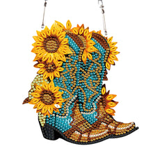 Load image into Gallery viewer, 2pcs 2D Flat DIY Diamond Art Pendant Diamond Painting Set (Boots Sunflower)