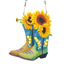 Load image into Gallery viewer, 2pcs 2D Flat DIY Diamond Art Pendant Diamond Painting Set (Boots Sunflower)