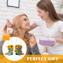 Load image into Gallery viewer, 2pcs 2D Flat DIY Diamond Art Pendant Diamond Painting Set (Boots Sunflower)